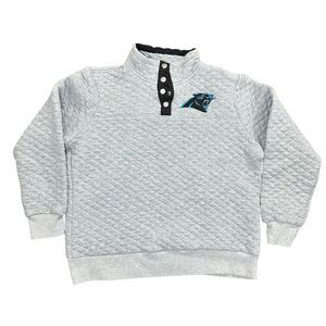 NFL Team Apparel Carolina Panthers 1/4 Pullover Sweater Womens L Gray Football